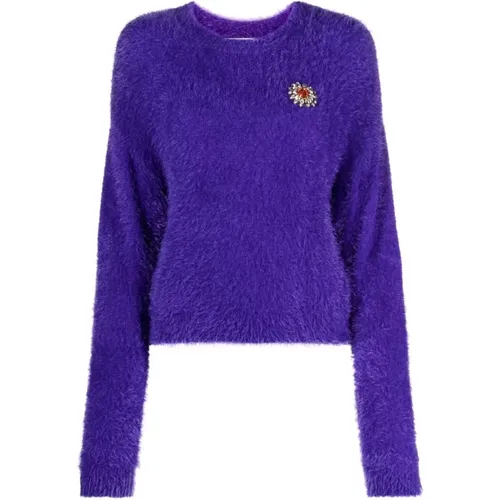 Floral Brushed Jumper , female, Sizes: S - Moschino - Modalova