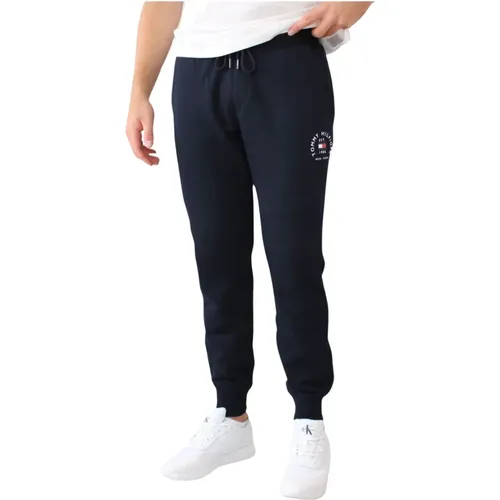 Sweatpants, male, , Size: L Men's Joggers with Side Logo - Tommy Hilfiger - Modalova