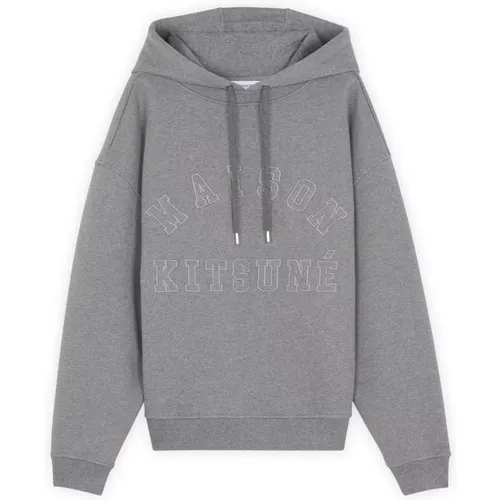 Bedruckter Baumwoll Varsity Hoodie , Herren, Größe: L - Maison Kitsuné - Modalova