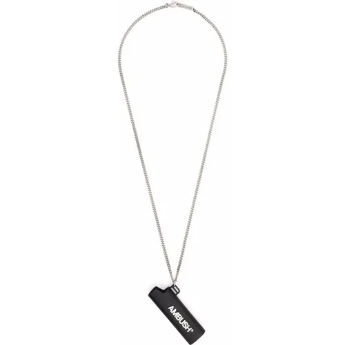 Necklaces, male, , Size: ONE SIZE Logo Print Chain Necklace - Ambush - Modalova