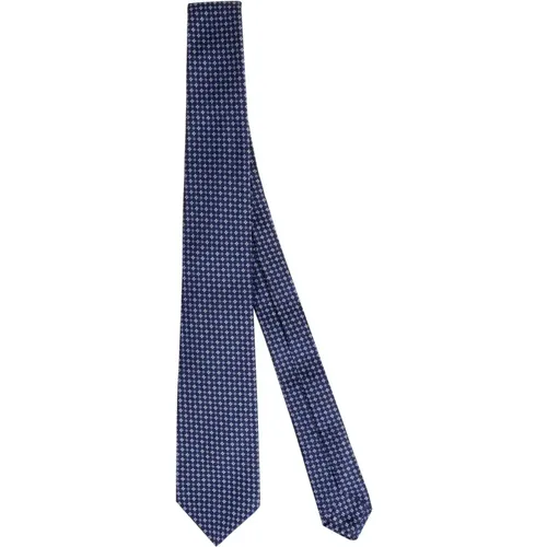 Ties, male, , Size: ONE SIZE Patterned Silk Tie - Kiton - Modalova