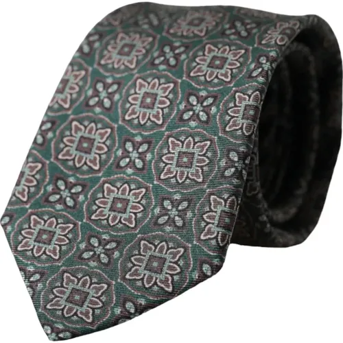 Ties, male, , Size: ONE SIZE Patterned Silk Adjustable Men's Tie - Dolce & Gabbana - Modalova