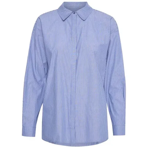 Klassisches Blau Gestreiftes Hemd , Damen, Größe: 2XL - My Essential Wardrobe - Modalova