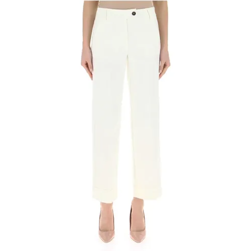 Cremefarbene Cropped Palazzo Hose - Marella - Modalova