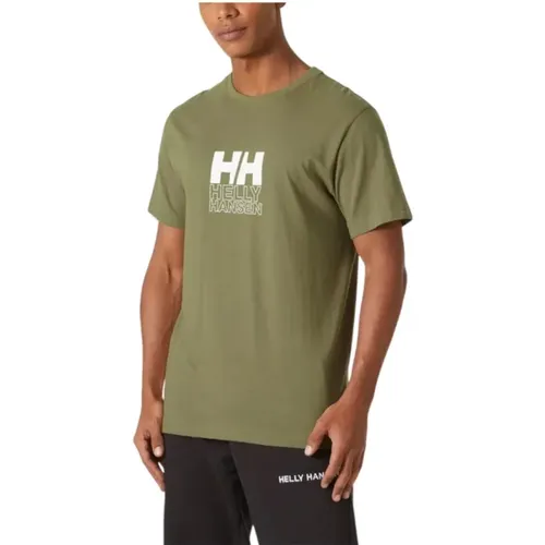 Grafisches Grünes T-Shirt , Herren, Größe: M - Helly Hansen - Modalova