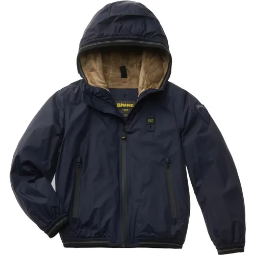 Junior Steppjacke mit Kunstpelz - Blauer - Modalova