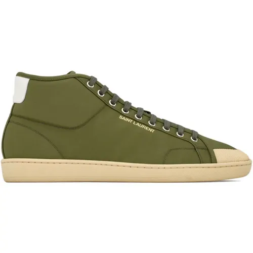 Grüne Sneakers mit Goldinschrift - Saint Laurent - Modalova