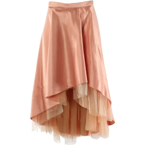 Orange Skirt 100% Polyester Women , female, Sizes: S - pinko - Modalova