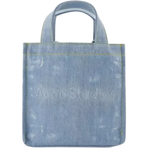 Logo Mini Tote Bag - Denim , female, Sizes: ONE SIZE - Acne Studios - Modalova