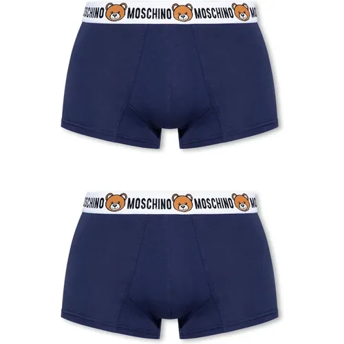 Bottoms, male, , Size: XS Branded boxers 2-pack - Moschino - Modalova