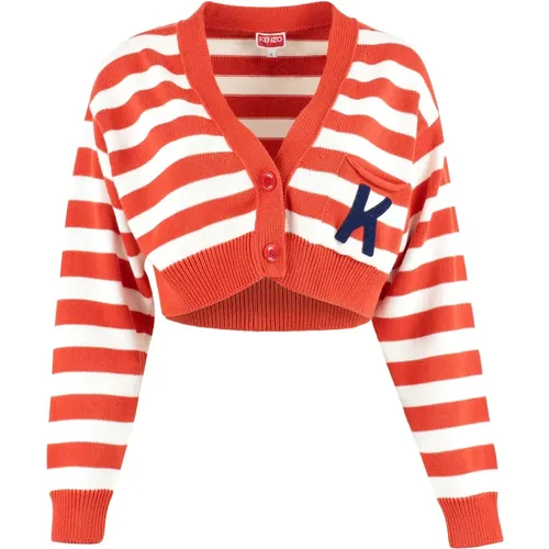 Striped Cotton Cardigan , female, Sizes: M, L - Kenzo - Modalova