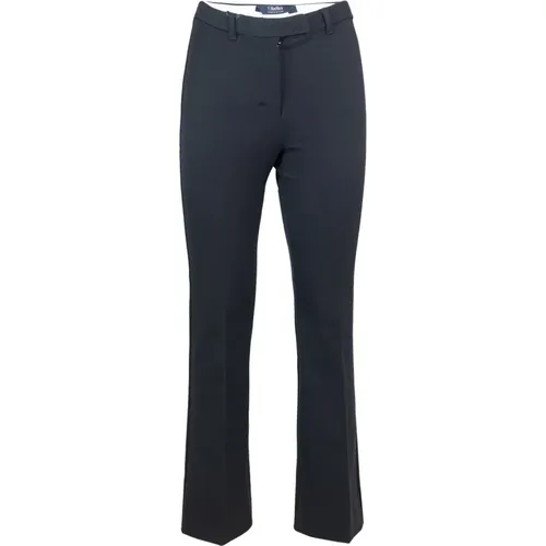 Schwarze Slim Fit Hose , Damen, Größe: L - Max Mara Studio - Modalova