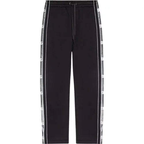 Pleat-front trousers with side panels , male, Sizes: L - Dolce & Gabbana - Modalova