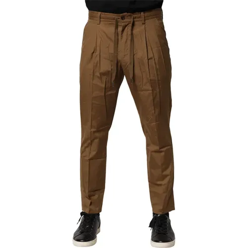 Slim-fit Trousers, male, , Size: M Cotton Chino Pants - Dolce & Gabbana - Modalova
