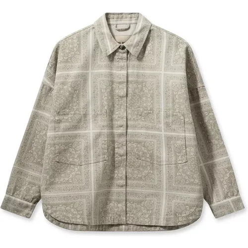 Cotton Shirt with Bandana Print , female, Sizes: M, L, S - MOS MOSH - Modalova