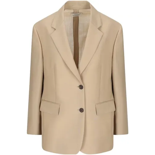 Blazer in Seilfarbe mit klassischen Revers - Prada - Modalova