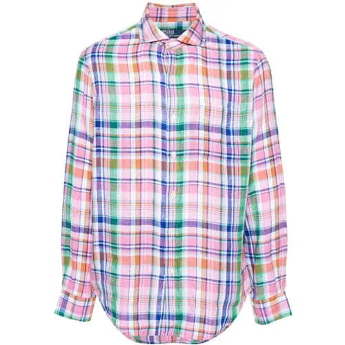 Mehrfarbiges Leinenkaro-Hemd , Herren, Größe: L - Polo Ralph Lauren - Modalova