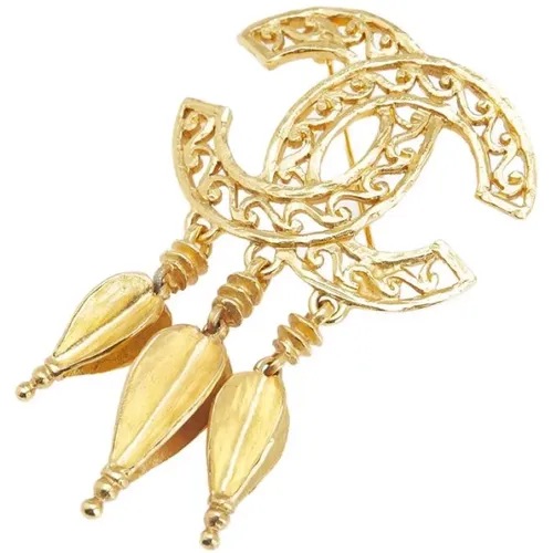 Pre-owned Jewellery, female, , Size: ONE SIZE Pre-owned Designer Brooch with Dangles - Chanel Vintage - Modalova