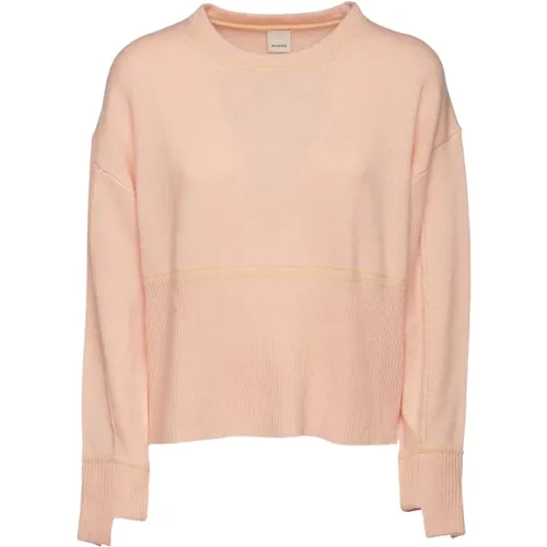 Soft Cashmere Sweater in Antique , female, Sizes: L, M - pinko - Modalova