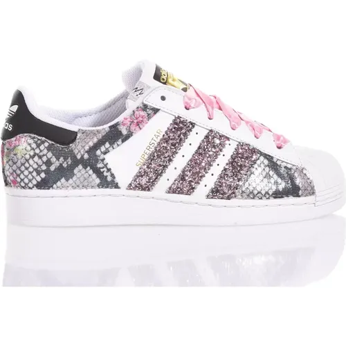 Custom White Pink Sneakers Women , female, Sizes: 7 UK - Adidas - Modalova