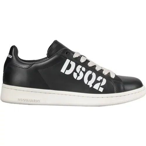 Sneakers, male, , Size: 9 US Leather Logo Sneakers - Dsquared2 - Modalova