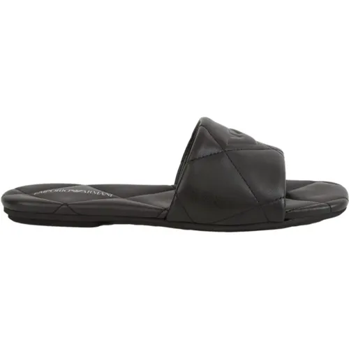 Schwarze Sandale , Damen, Größe: 38 EU - Emporio Armani - Modalova