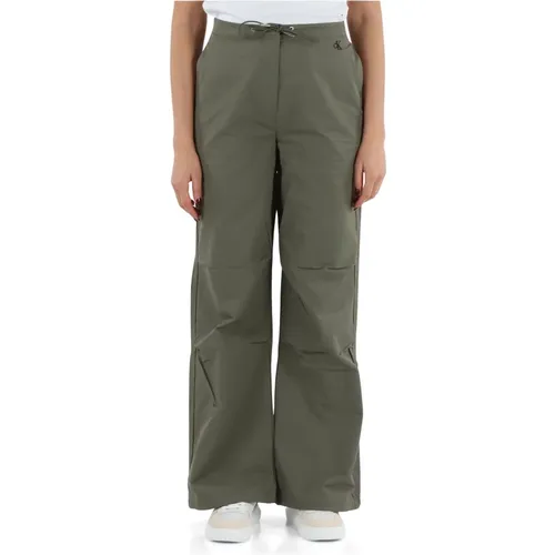 Wide Leg Technical Fabric Pants , female, Sizes: XS, S - Calvin Klein Jeans - Modalova
