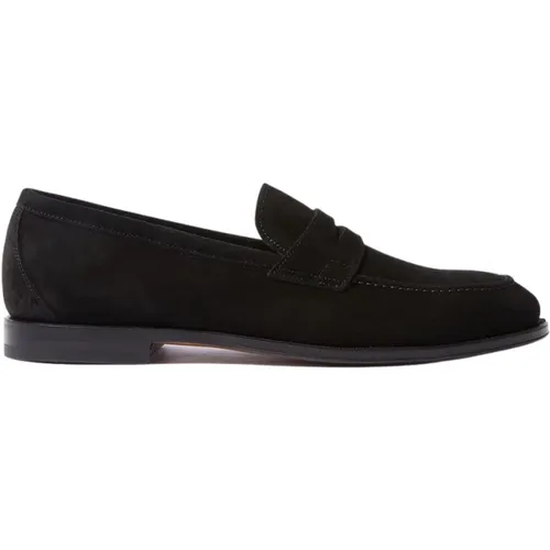 Klassische schwarze Wildleder-Loafers , Herren, Größe: 41 1/2 EU - Scarosso - Modalova