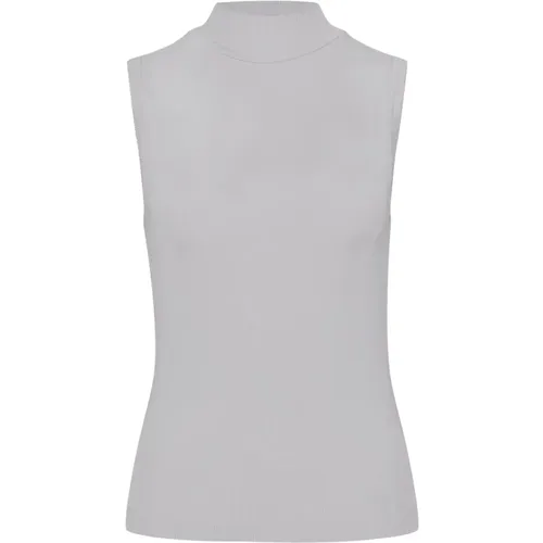 Elegant Ribbed Turtleneck Top in Ecru , female, Sizes: M, XS - drykorn - Modalova