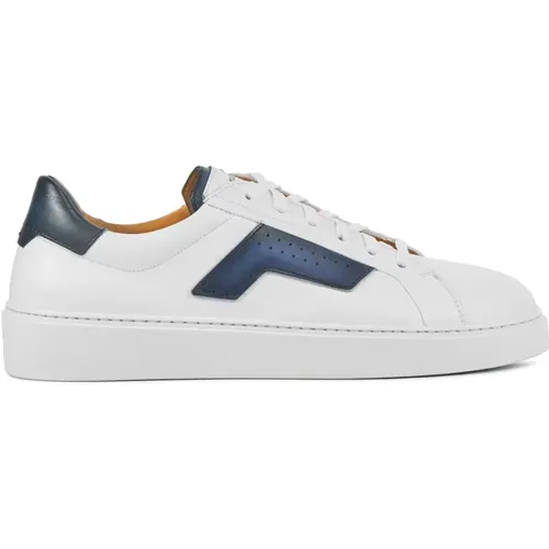 Blau Weiße Sneakers , Herren, Größe: 44 EU - Magnanni - Modalova