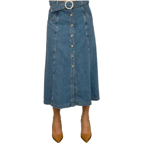 Long Utility Denim Skirt , female, Sizes: L, XS, S - Liu Jo - Modalova