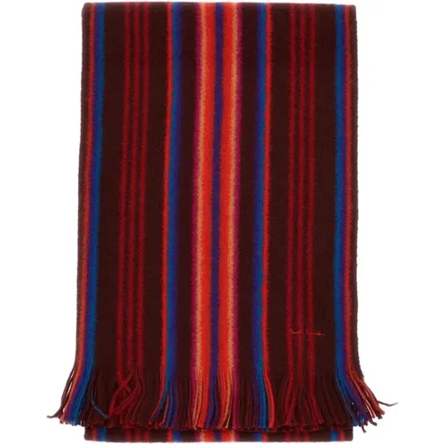 Winter Scarves, male, , Size: ONE SIZE Multistripe Merino Wool Scarf - Paul Smith - Modalova