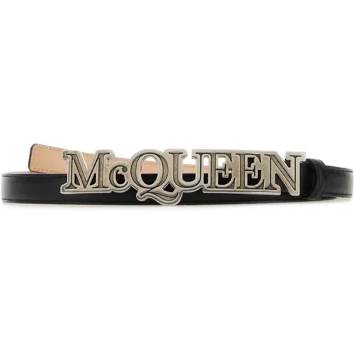 Belts, male, , Size: 90 CM Leather Belt 2cm Height - alexander mcqueen - Modalova