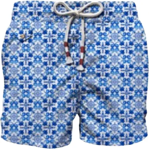 Beachwear, male, , Size: S Men's Beach Shorts Micro Pattern - MC2 Saint Barth - Modalova