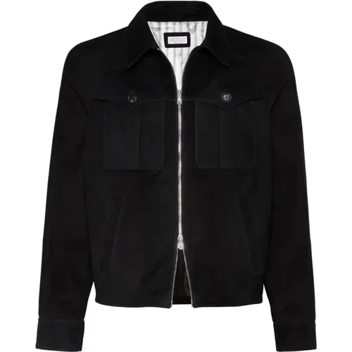 Leather Jacket Ce988 , male, Sizes: M - BRUNELLO CUCINELLI - Modalova