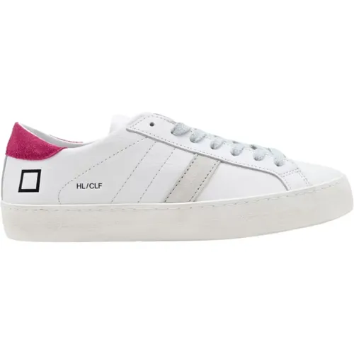 Niedrige Kalb Weiß Fuxia Sneakers , Damen, Größe: 39 EU - D.a.t.e. - Modalova