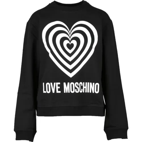 Sweatshirts, female, , Size: S Cotton Knit Sweater - Love Moschino - Modalova