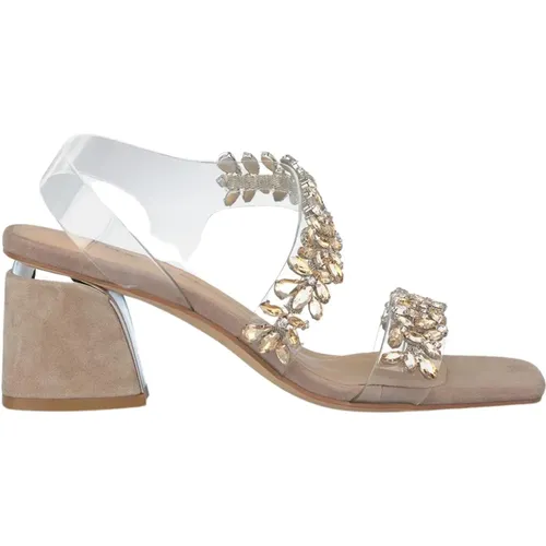 Crystal Clear Heel Sandal , female, Sizes: 4 UK, 5 UK - Alma en Pena - Modalova