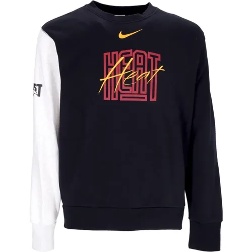 Sweatshirts, male, , Size: XL Miami Heat Basketball Crewneck Sweatshirt - Nike - Modalova