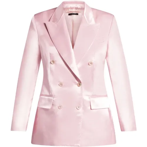 Jacket with Boat-shaped Chest Pocket , female, Sizes: S, XS - Tom Ford - Modalova