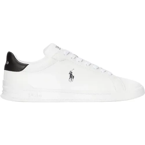 Weiße Ledersneakers für Herren , Herren, Größe: 45 EU - Ralph Lauren - Modalova