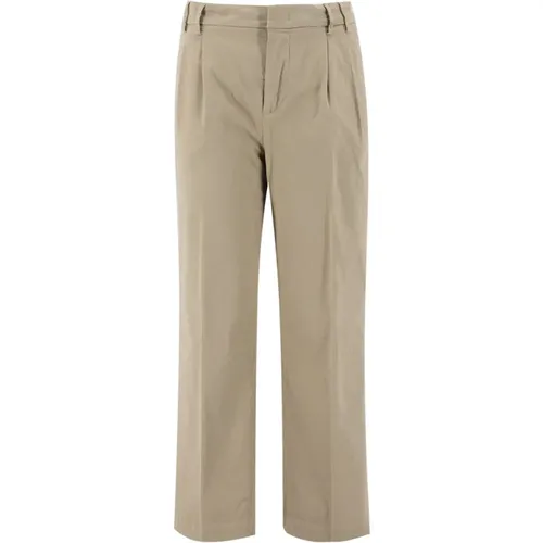 Cotton Chino Trousers with Pleats , female, Sizes: XS, M - Aspesi - Modalova