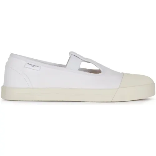 Weiße flache Schuhe Tabi Mary Jane , Damen, Größe: 38 EU - Maison Margiela - Modalova