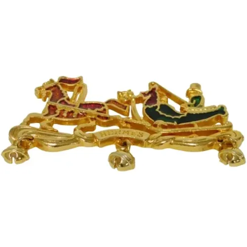 Pre-owned Jewellery, female, , Size: ONE SIZE Pre-owned Gold brooches - Hermès Vintage - Modalova