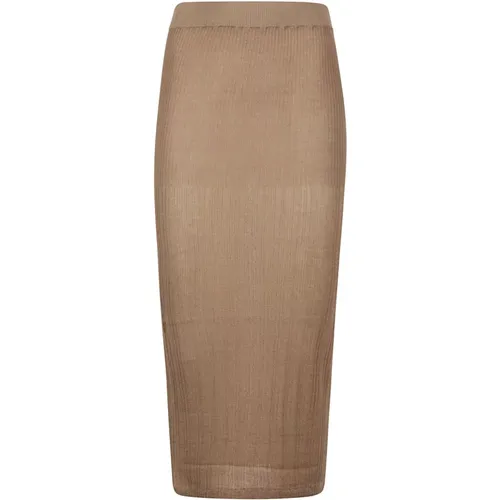 Ribbed Long Skirt , female, Sizes: XS - Wild Cashmere - Modalova