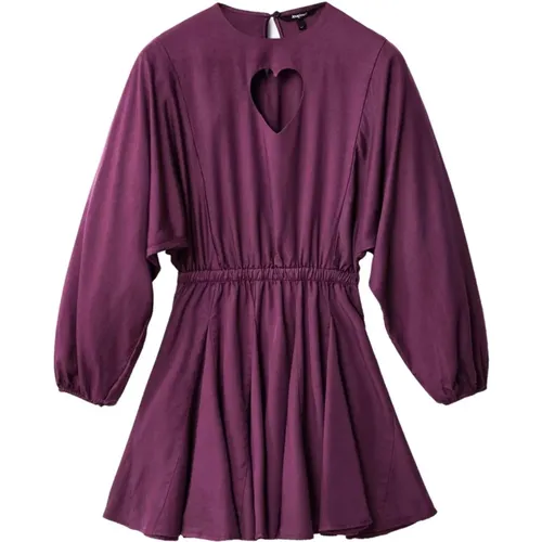Bordeaux Long Sleeve Dress , female, Sizes: XL - Desigual - Modalova