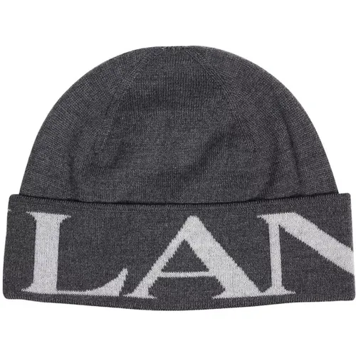 Beanies, female, , Size: ONE SIZE Wool Beanie with Logo Detail - Lanvin - Modalova