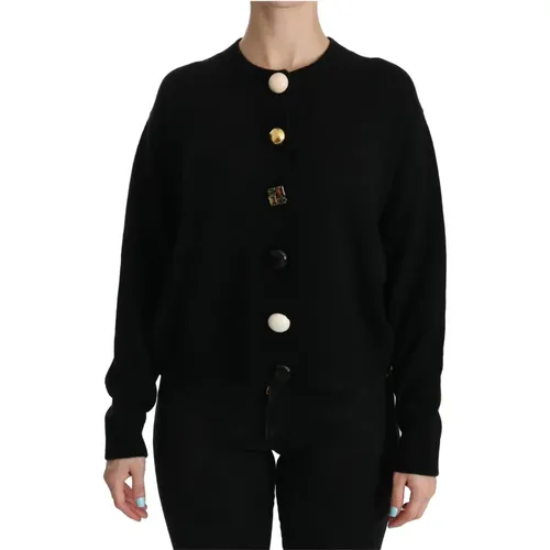 Luxury Cashmere Cardigan Sweater , female, Sizes: XS - Dolce & Gabbana - Modalova
