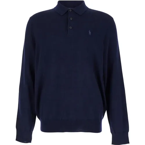 Merino Graue Pferde Pullover , Herren, Größe: S - Polo Ralph Lauren - Modalova