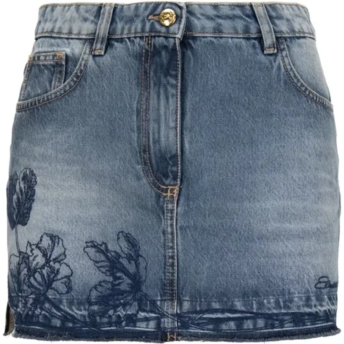 Denim Skirts, female, , Size: S Denim Skirt - Elisabetta Franchi - Modalova